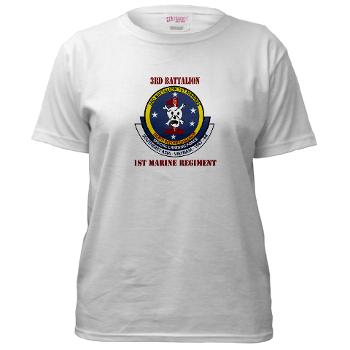 3B1M - A01 - 04 - 3rd Battalion - 1st Marines with Text - Women's T-Shirt - Click Image to Close